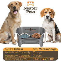 Neater Feeder Express - Cuencos elevados para perros y gatos, plato elevado para mascotas – cuencos de acero inoxidable para alimentos y agua para perros y gatos pequeños a grandes - BESTMASCOTA.COM