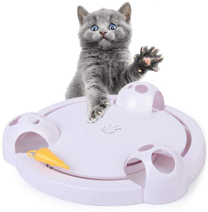 Juguete interactivo automático para gato o gatito, juguete electrónico ajustable con pilas - BESTMASCOTA.COM