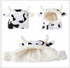 Negro y Blanco Pet Sombrero Para Gatos & Perros Pequeños Funny Pet de las Vacas locas cosplay costume con orejas de peluche - BESTMASCOTA.COM