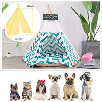 Arkmiido - Tienda de campaña para mascotas, para perros, cachorros, gatos, cama de lona blanca, linda casa para perros, con cojín, 24.0 in, para interior y exterior - BESTMASCOTA.COM