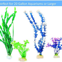 Otterly Pets Plantas de plástico para decoración de peceras grandes artificiales, decoración de acuario y accesorios, paquete de 8 - BESTMASCOTA.COM