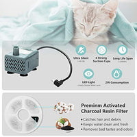 SHU UFANRO Fuente automática para mascotas, fuente de agua para gatos, dispensador de agua para perros, 70oz/2L, fuente para beber con luz LED para gatos y perros pequeños - BESTMASCOTA.COM