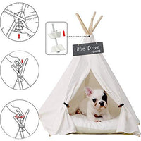Little Dove Teepee Dog & Cat – Cama perro Tiendas de campaña portátil & Pet Casas Beige para Perros Pequeños Color 24 inch (con o sin cojín opcional) - BESTMASCOTA.COM