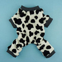 Mono adorable para perro Fitwarm®; pijama enterizo de terciopelo cómodo con diseño de vaca para el invierno para perro - BESTMASCOTA.COM
