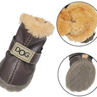 Botas antideslizantes para perros, envío desde Estados Unidos, zapatos calientes para el invierno, antideslizantes, protectores de patas, set de 4 piezas con un anillo de pelo - BESTMASCOTA.COM