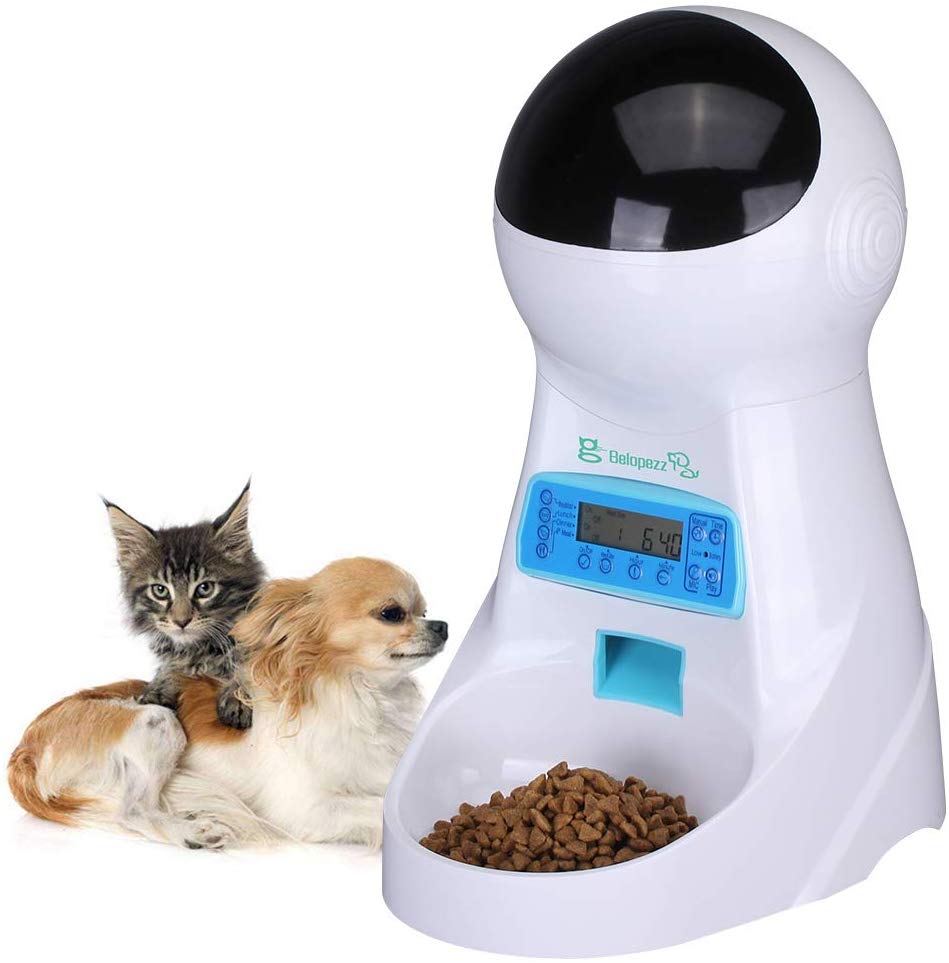 BELOPEZZ 3 litros Smart Pet alimentadores automáticos con temporizador programable hasta 4 comidas al día para perros y gatos - BESTMASCOTA.COM