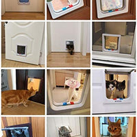 Rikounan Puerta de gato con 4 vías de bloqueo, puertas silenciosas para gatos, puertas grandes para interior y exterior, fácil instalación, puerta de solapa premium para gatos y perros pequeños - BESTMASCOTA.COM