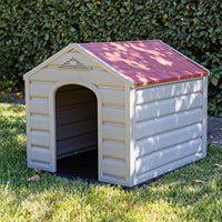 Internet's Best Outdoor Dog House | Cómodo refugio fresco | Diseño de plástico duradero | Caseta | Uso en interiores o exteriores - BESTMASCOTA.COM