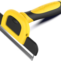 Herramienta de despojo para mascotas y cepillo de aseo para perros y gatos – 4.0 in y 5.0 in de ancho hoja de seguridad de acero inoxidable, reduce drásticamente la pérdida para mascotas pequeñas, medianas y grandes por MIU COLOR, XL, Azul - BESTMASCOTA.COM