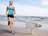 SHINE HAI - Correa para perro con doble elástico para manos libres, control gratuito para perros de hasta 150 libras, correa elástica duradera de doble asa con cinturón ajustable para correr, correr o caminar, gris - BESTMASCOTA.COM