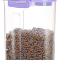 Contenedor de almacenamiento de alimentos para mascotas con taza de medición, boquilla de vertido y hebilla de sellado dispensador de alimentos para perros y gatos - BESTMASCOTA.COM