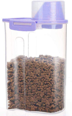 Contenedor de almacenamiento de alimentos para mascotas con taza de medición, boquilla de vertido y hebilla de sellado dispensador de alimentos para perros y gatos - BESTMASCOTA.COM