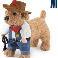 Disfraz de vaquero para perros y gatos Mikayoo, con sombrero, divertido disfraz, ideal para halloween, navidad, fiestas, o eventos - BESTMASCOTA.COM