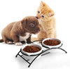 Y YHY cuencos elevados de cerámica para gatos, cuencos de agua o comida para gatos, platos dobles con soporte de metal, diseño de orejas de gato, 12 onzas - BESTMASCOTA.COM