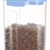 Contenedor de almacenamiento de alimentos para mascotas con taza de medición, boquilla de vertido y hebilla de sellado dispensador de alimentos para perros y gatos - BESTMASCOTA.COM