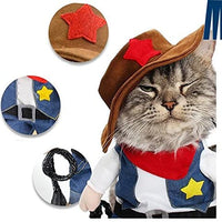 Disfraz de vaquero para perros y gatos Mikayoo, con sombrero, divertido disfraz, ideal para halloween, navidad, fiestas, o eventos - BESTMASCOTA.COM