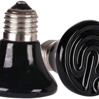 MD Lighting Mini Reptile Bombilla de calor 2 unidades, 25 W 2.362 in mascota infrarrojos Emisor de calor de cerámica para Brooder Coop, lagarto, corderos, serpiente, sin luz, negro - BESTMASCOTA.COM