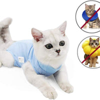 Coppthinktu - Traje de recuperación de gatos para heridas abdominales o enfermedades de la piel, transpirable E-Collar Alternativa para gatos y perros, después de cirugía desgaste anti lamer heridas - BESTMASCOTA.COM
