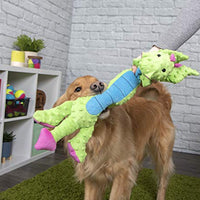 GoDog Skinny Dragons con protector para masticar, juguetes para perros de peluche duraderos con chirriadores - BESTMASCOTA.COM