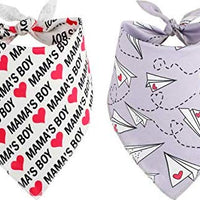 BoomBone Dog Valentines Day Bandana 2 Pac,Triangle Bibs Pet Scarf for Medium and Large Dogs - BESTMASCOTA.COM