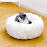 TINTON LIFE Cama de lujo de piel sintética para gatos y perros pequeños, redonda, con forma de dona, oval, de felpa, acogedora cama para gatos para un sueño mejorado - BESTMASCOTA.COM