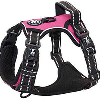 PoyPet 2019 - Arnés para perro con 4 hebillas a presión, reflectante con 2 ganchos delanteros y traseros y un mango de fácil control [no necesita pasar por encima de la cabeza del perro] - BESTMASCOTA.COM