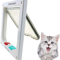 CEESC Puerta magnética para gato con 4 vías de bloqueo para gatos, gatitos y gatitos, 3 tamaños y 2 opciones de colores - BESTMASCOTA.COM