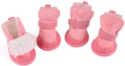 YILEGOU - Botas de nieve para perro, zapatos para cachorro, zapatos para pavimento caliente, con correas ajustables, suela antideslizante, protectores de patas para Teddy Chihuahua Poodle Cat rosa, paquete de 4 - BESTMASCOTA.COM