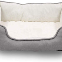 Long Rich Reversible Rectangle Pet Bed Dog Bed with Dog Paw Embroidery,Medium size, by Happycare Textiles - BESTMASCOTA.COM