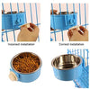 RUBYHOME Comedero para perros, cuenco de agua para mascotas, cuenco de plástico 2 en 1 y cuenco de acero inoxidable, cuenco extraíble para colgar gatos, conejos, pájaros, comida, cuenco perfecto para cajas y jaulas - BESTMASCOTA.COM