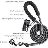 Toozey - Correa para perro de 4.9 ft, correa de cuerda con cómodo mango acolchado e hilos reflectantes, resistente correa trenzada para perros medianos y grandes - BESTMASCOTA.COM