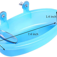 QBLEEV - Bañera con espejo, accesorio de ducha para pájaros y pájaros, para colgar en la jaula de baño, para pájaros pequeños - BESTMASCOTA.COM