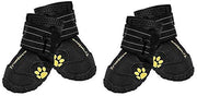 EXPAWLORER botas a prueba de agua, para perro, antiderrapantes, refractantes, botines de mascotas para perros medianos, perros grandes, negro, 4 piezas - BESTMASCOTA.COM