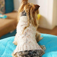 Kyeese suéteres de cuello alto para perro, suéter de punto con hilo dorado cálido para mascotas para otoño invierno - BESTMASCOTA.COM