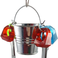 hypeety Parrot Feeder taza soporte percha de ropa doble función de jaula loro cuchara Delight juguete diseño de loro jaula de pájaros para colgar juguetes de masticación para Amazon gris africano Conure - BESTMASCOTA.COM
