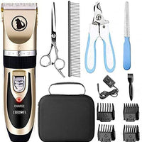 Ceenwes Dog Clippers Low Noise Pet Clippers Rechargeable Dog Trimmer Cordless Pet Grooming Tool Professional Dog Hair Trimmer with Comb Guides Scissors Nail Kits for Dogs Cats & Other