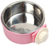 RUBYHOME Comedero para perros, cuenco de agua para mascotas, cuenco de plástico 2 en 1 y cuenco de acero inoxidable, cuenco extraíble para colgar gatos, conejos, pájaros, comida, cuenco perfecto para cajas y jaulas - BESTMASCOTA.COM