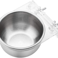 HEEPDD Stainless Steel Hanging Bowl Bird Food Feeding Dish Water Seed Feeder Bird Cage Accessories with Screw Attachment for Macaw African Greys Parakeet Cockatoo Cockatiel Conure Lovebird - BESTMASCOTA.COM