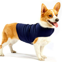 Furubaby Ansiedad Perro Abrigo una camisa Calm Down Perro Chaqueta para xs Pequeño Mediano Grande XL Perros | Color Sólido Azul Gris Verde Rosa Thunder Dog Wrap(Dark Blue) - BESTMASCOTA.COM