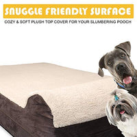 Cama para perro de espuma de memoria ortopédica de alta calidad de 7 pulgadas de grosor con almohada y funda extraíble fácil de lavar con parte inferior antideslizante. Incluye forro impermeable para perros grandes. - BESTMASCOTA.COM