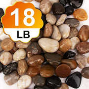 [18 libras] Piedras para acuario, grava de río roca, grava decorativa natural pulida, piedras ornamentales de río para jardín, piedras de acuario de varios colores, piedras de tanque de peces, grava pulida para paisajismo, Multicolor - BESTMASCOTA.COM