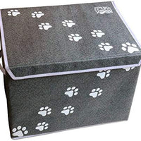 Feline Ruff - Caja de almacenamiento para juguetes de perro, tamaño grande Cesta de almacenamiento de juguetes para mascotas de 16.0 x 12.0 in con tapa. Cubo de lona plegable perfecto para juguetes y accesorios de gato. - BESTMASCOTA.COM