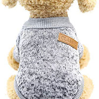 Satinior - 2 piezas de ropa para mascotas de invierno para cachorro clásico cálido abrigo de invierno para cachorro de punto ropa - BESTMASCOTA.COM