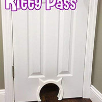 The Kitty Pass, Puerta de interiores para gato oculta caja de arena, puerta para gatos de hasta 21 libras - BESTMASCOTA.COM