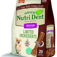 Nutri Dent - Masticables para perros con ingredientes limitados, tamaño mediano, sabor a filete mignon o aliento fresco - BESTMASCOTA.COM