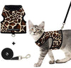 SCIROKKO - Arnés y correa para gato, a prueba de escape, ajustable, para caminar al aire libre, chaqueta con hebilla de seguridad, estampado de leopardo - BESTMASCOTA.COM