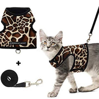 SCIROKKO - Arnés y correa para gato, a prueba de escape, ajustable, para caminar al aire libre, chaqueta con hebilla de seguridad, estampado de leopardo - BESTMASCOTA.COM