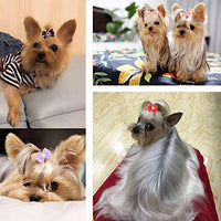 Comsmart 60 lazos para perro, 30 pares de lazos para el pelo de perro Yorkie con bandas de goma y perlas de diamantes de imitación y tela de encaje hecha a mano, lindos accesorios para el aseo de mascotas pequeñas - BESTMASCOTA.COM