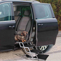 Snagle Paw Escalera portátil para perro, marco de aluminio de acordeón, rampa plegable para mascotas para uso en interiores y exteriores, escalera para mascotas liviana y grande para coches, camiones, SUV y cama alta - BESTMASCOTA.COM