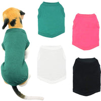 YAODHAOD camisetas de color sólido para perro, ropa de algodón, suave y transpirable, camisas para perro, ropa para perros pequeños, extra pequeños, medianos y gatos, 4 unidades - BESTMASCOTA.COM